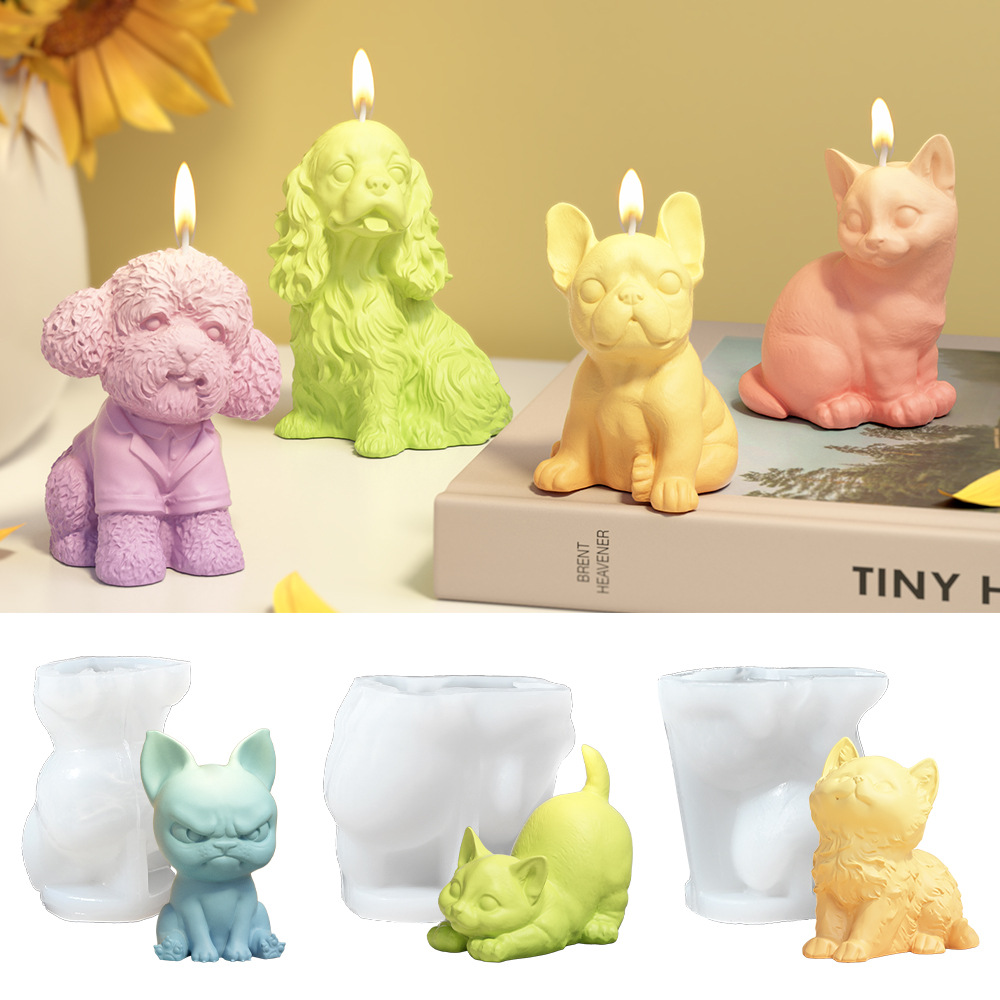 Candle Making Party - يجلس لابرادور جرو قالب من السيليكون