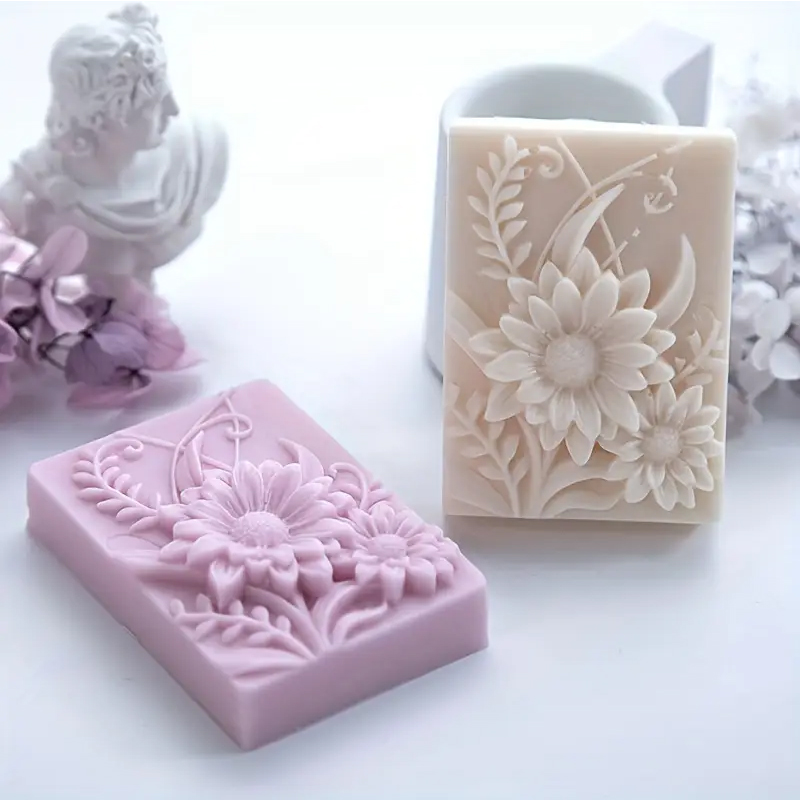 Candle Making Class - ثلاثية الأبعاد زهرة مربع الصابون قالب