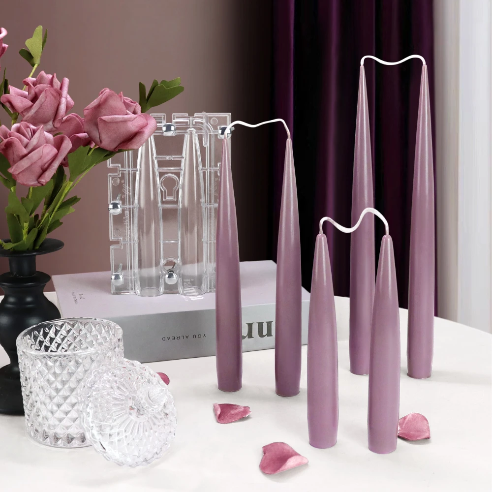 Candle Making Class - عمود مدبب مزدوج شمعة قالب أكريليك