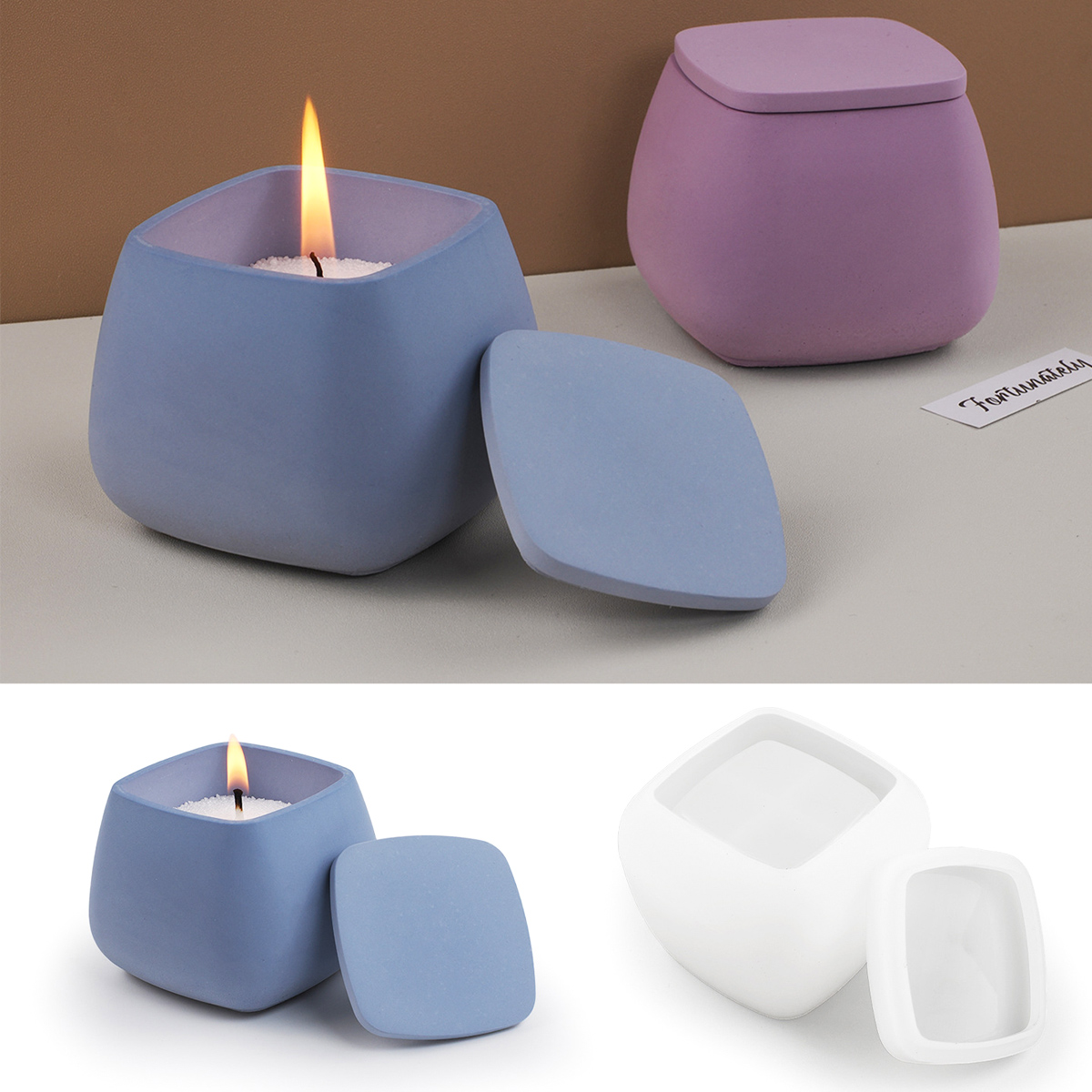 جرة شمعة مربعة قالب من السيليك - مراجعة Candle Making Jars With Lids وسعره