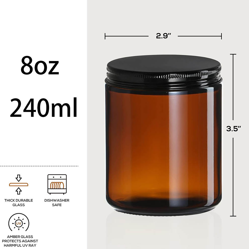أوعية زجاجية كهرمانية اللون سع - مراجعة Candle Making Jars With Lids وسعره