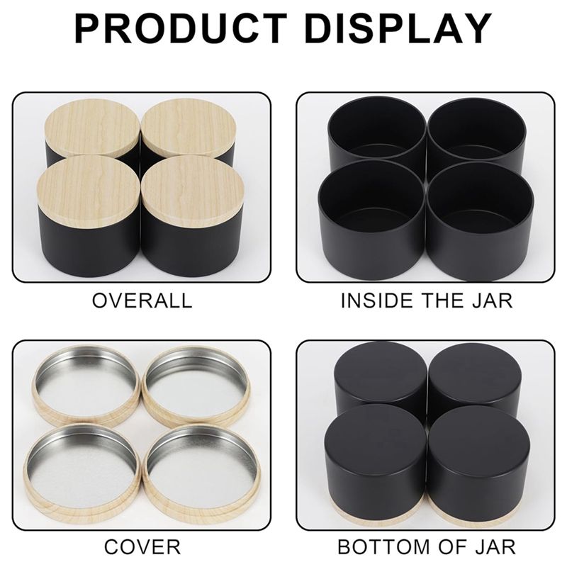 24 عبوة من علب الشموع السوداء  - مراجعة Candle Making Jars With Lids وسعره
